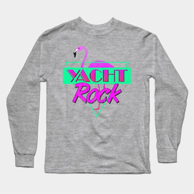 Yacht Rock Party Boat Drinking graphic 80s Faded Long Sleeve T-Shirt by Vector Deluxe